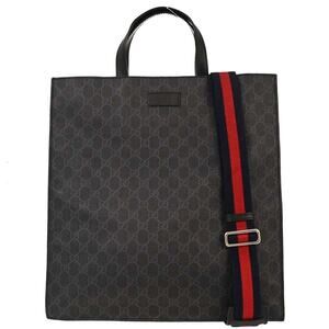 Gucci GG Coated Canvas Convertible Soft Open Tote Black